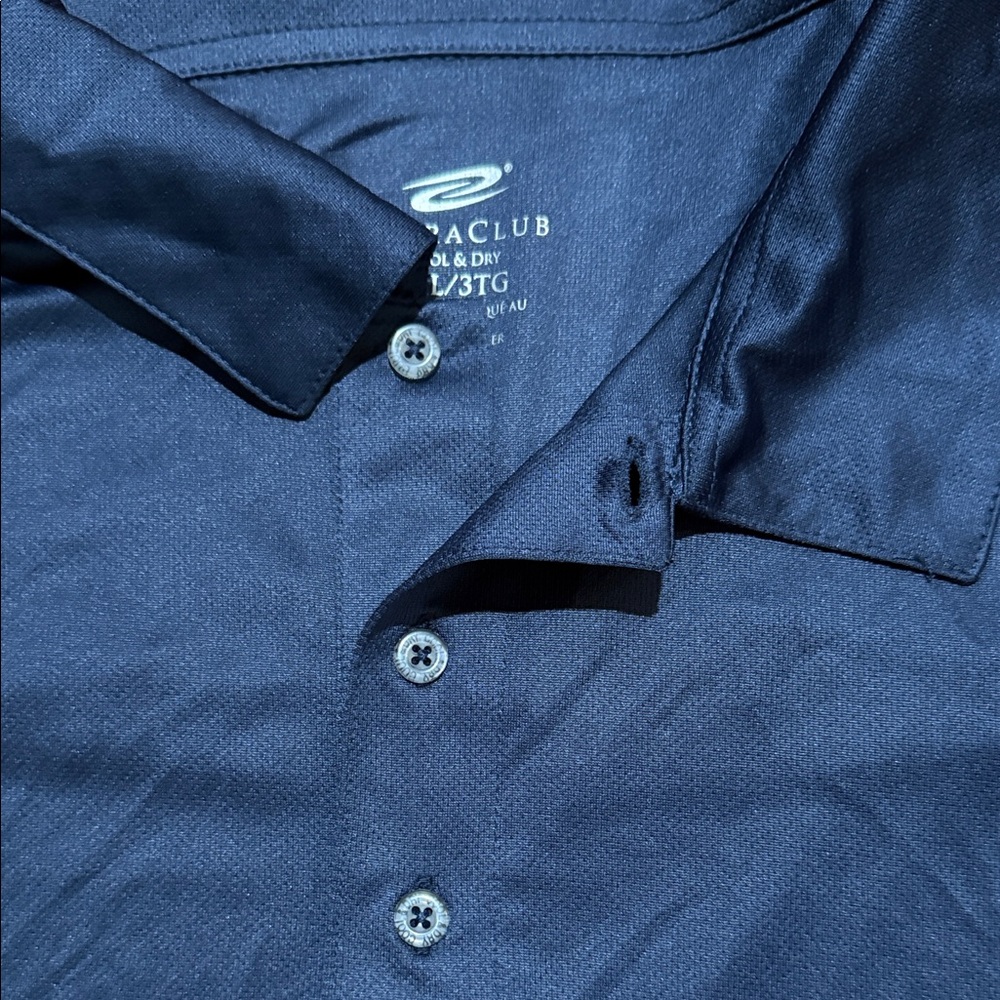 Men's Navy Blue Polo Shirt performance TeP - Picture 7 of 9